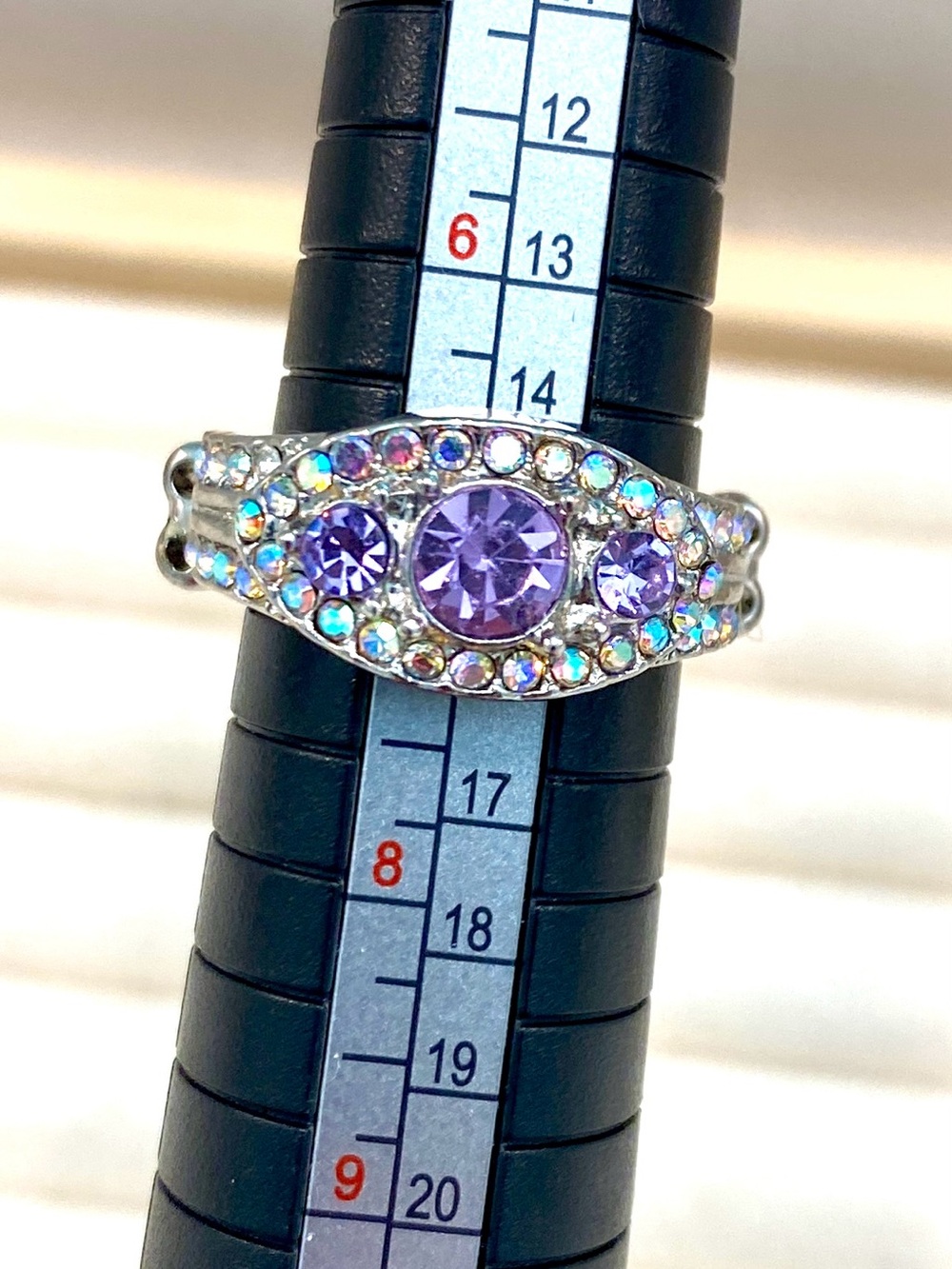 Paparazzi Celestial Crowns Purple Oil Spill Iridescent Crystal Stretch Ring